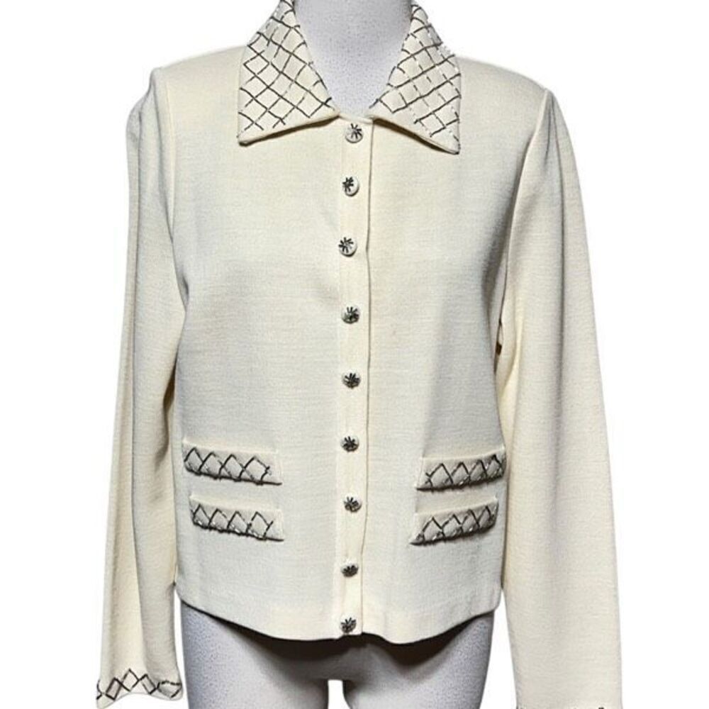 Vintage Marisa Christina Santana Knits Sequin Blazer Jacket Sweater Size Medium